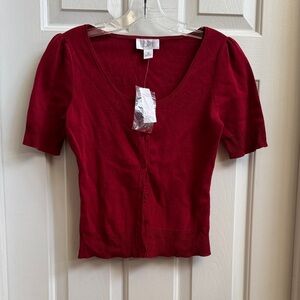 LOFT Red Button Down Women's Top